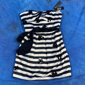 BRAND NEW BCBG STRIPED SEQUIN MINI COCKTAIL DRESS